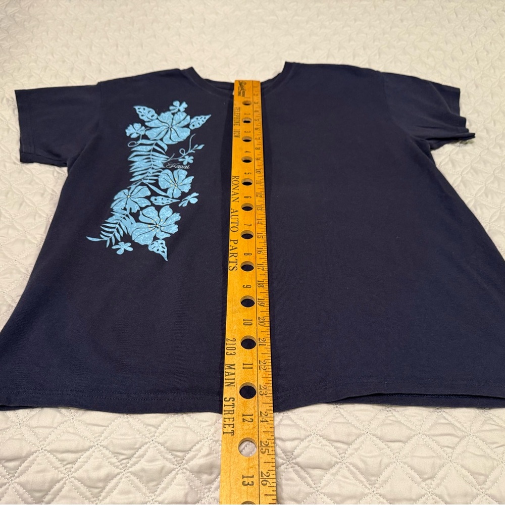 Anvil Dark Blue T-Shirt with Light Blue Accents - Picture 4 of 5